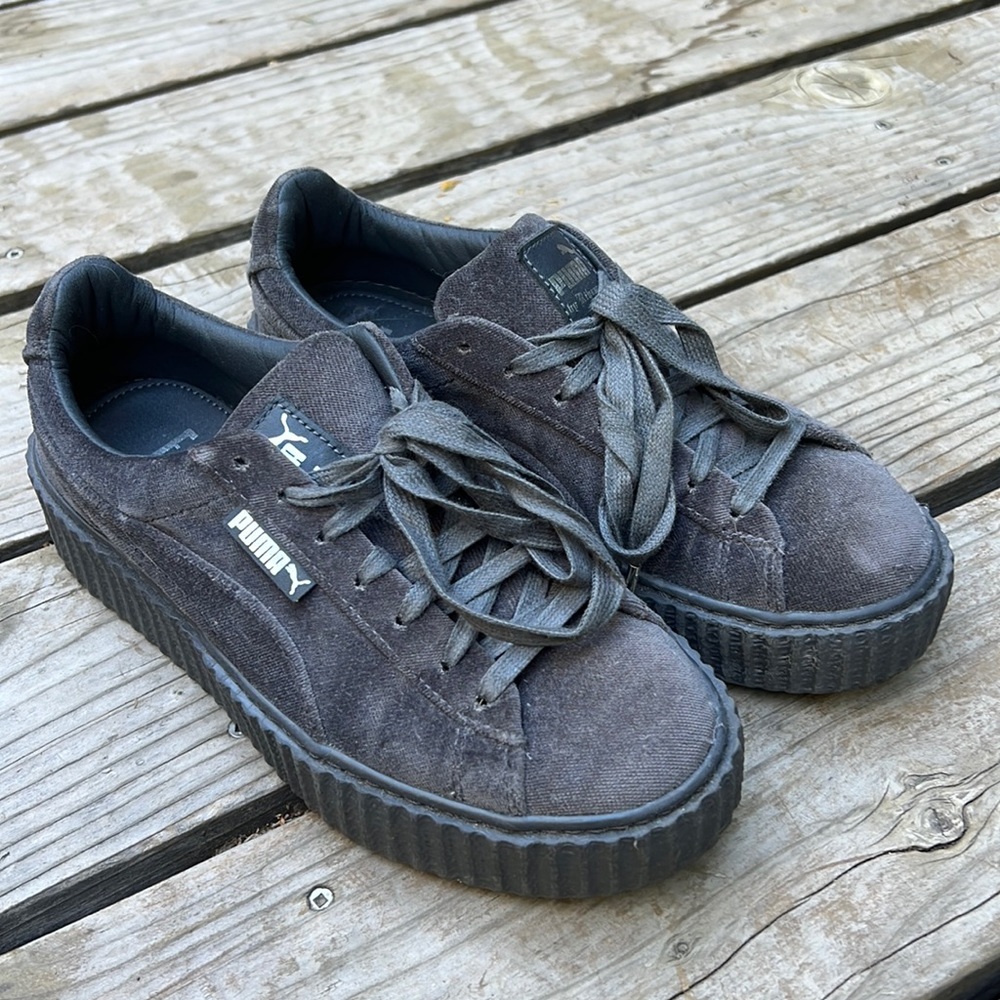 Fenty Puma by Rihanna gray velvet creepers 7.5